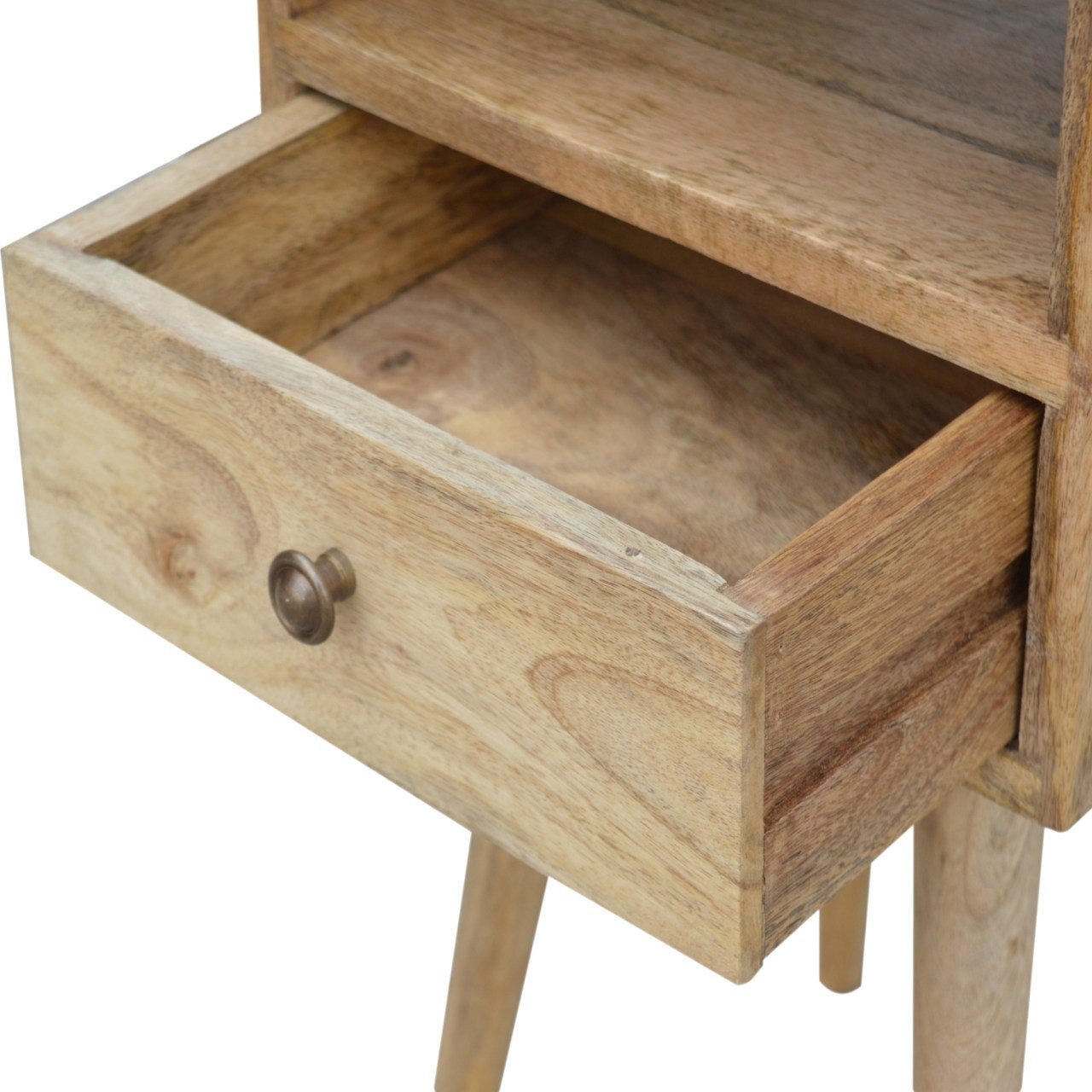 Mini Oak-ish Bedside Table 100% Solid Mango Wood