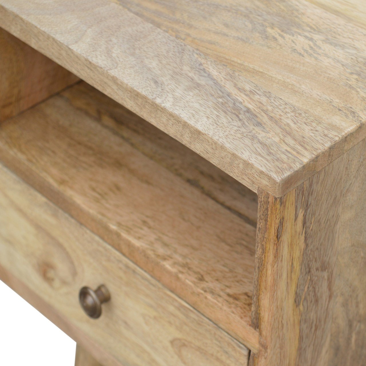 Mini Oak-ish Bedside Table 100% Solid Mango Wood
