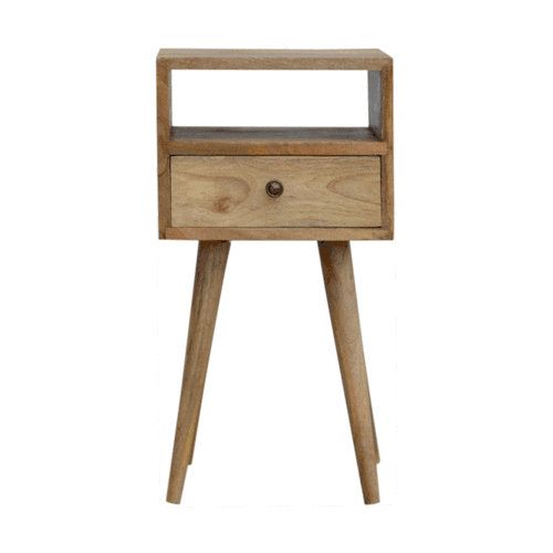 Mini Oak-ish Bedside Table 100% Solid Mango Wood