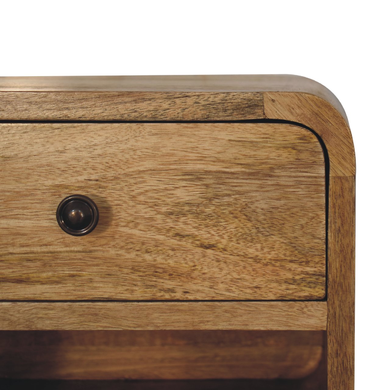 Mini Oak-ish Floating Open Bedside Table. 100% Solid Mango Wood