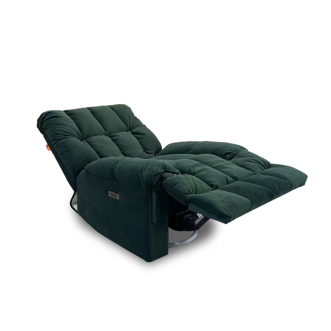 Modern Electric Recliner Armchair – Grey or Green Velvet (Swivel Function)