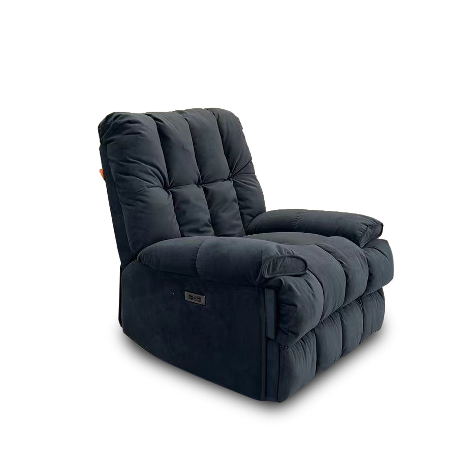 Modern Electric Recliner Armchair – Grey or Green Velvet (Swivel Function)