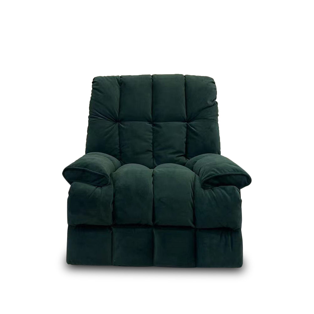 Modern Electric Recliner Armchair – Grey or Green Velvet (Swivel Function)