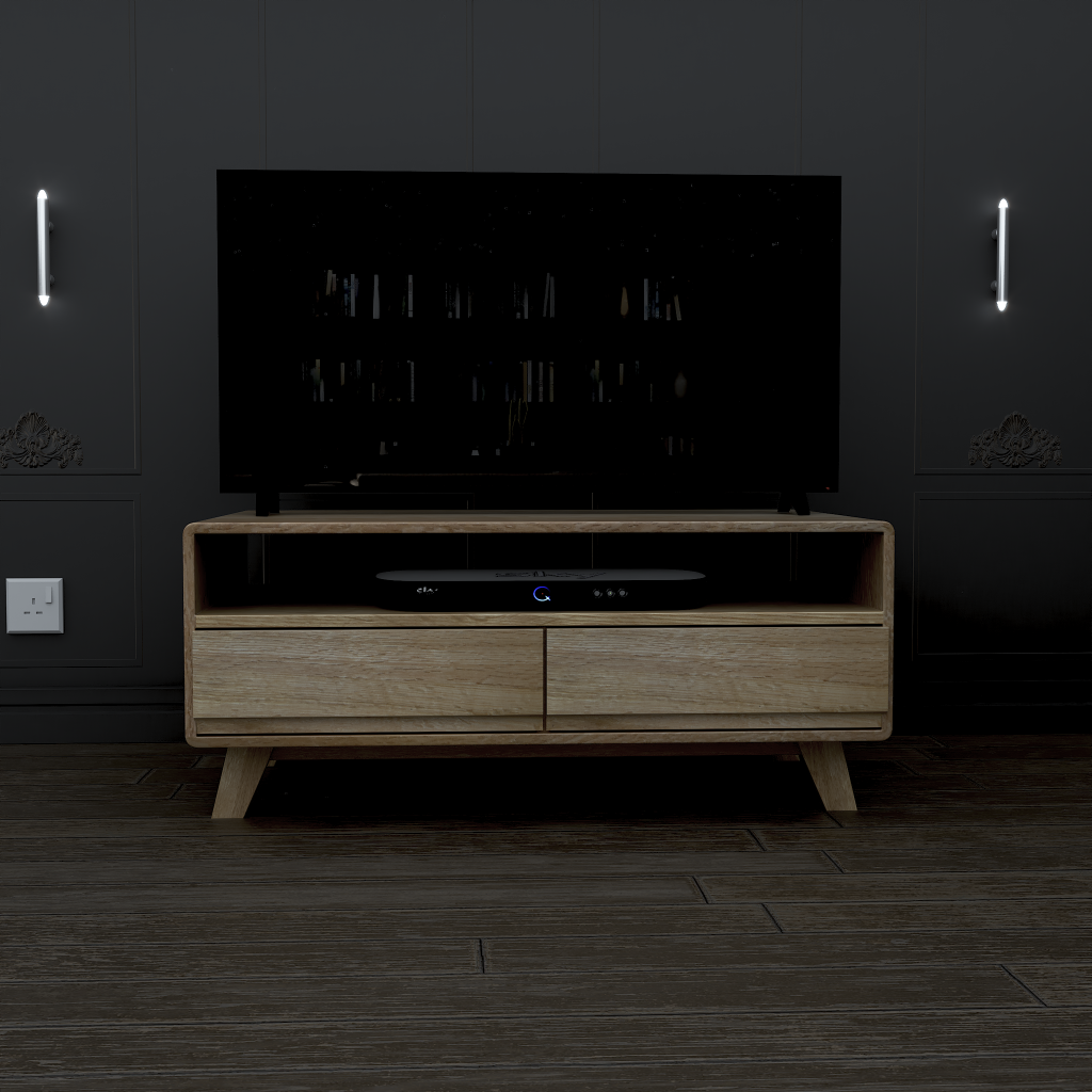 Nordic Medium TV Unit. Solid Oak & Paulownia 100% Solid Oak