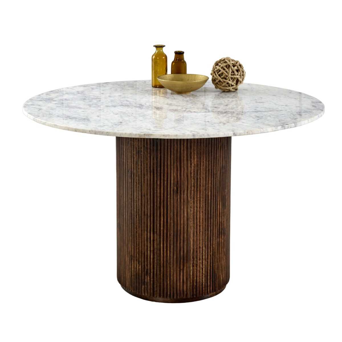 Opal Marble Dining Table. 100% Solid Mango Wood