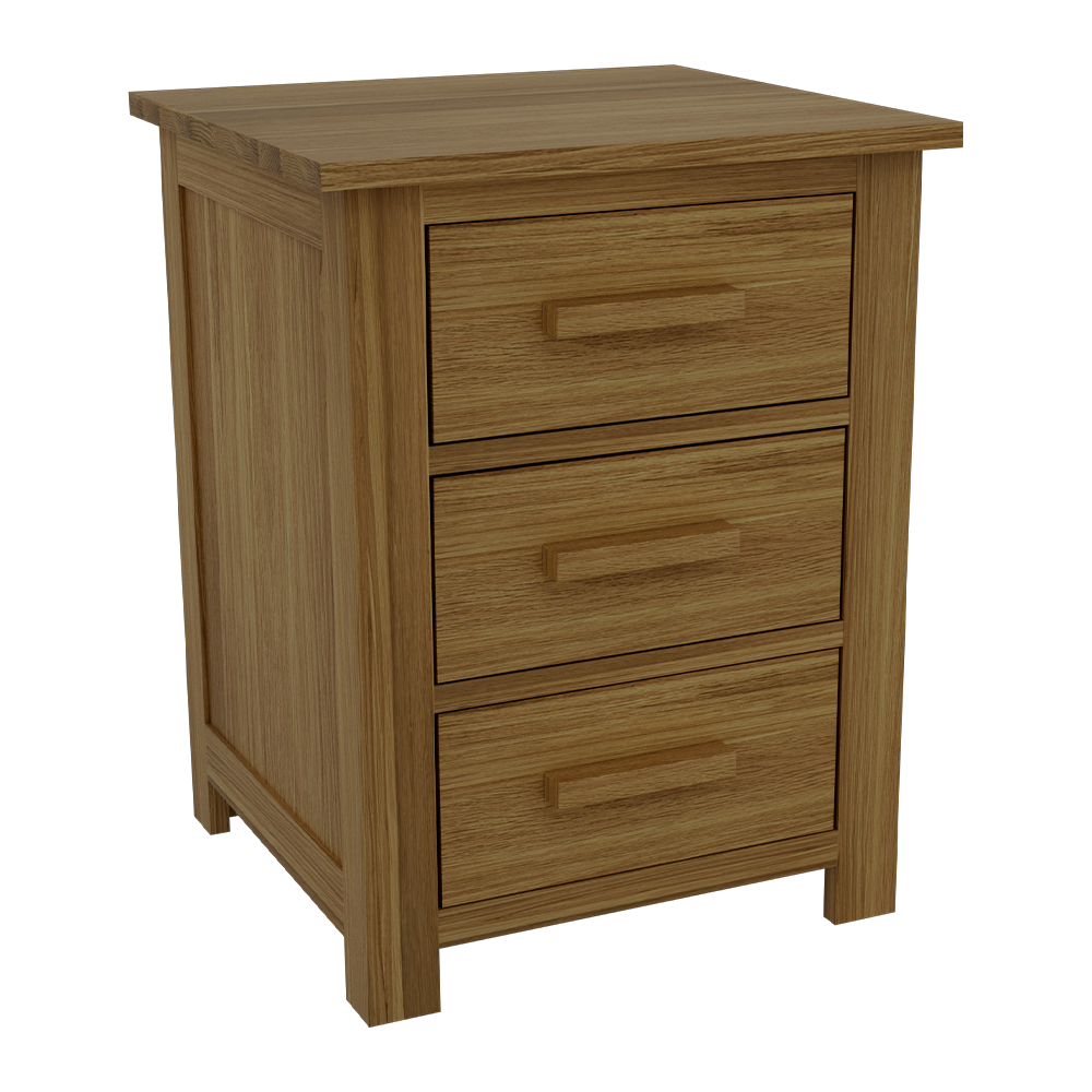 Opus 3 Drawer Bedside. 100% Solid Oak