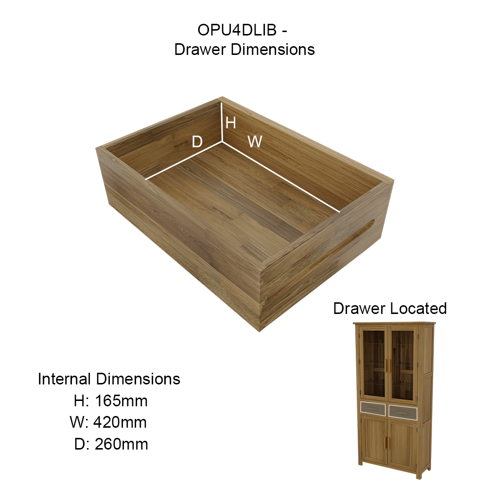 Opus 4 Door Display Cabinet. 100% Solid Oak