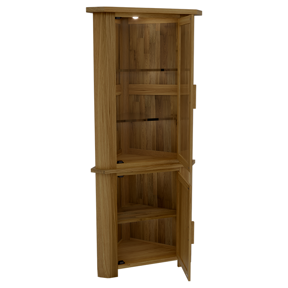 Opus Corner Display Unit. 100% Solid Oak