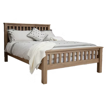 Opus Double Bed – High Foot End. 100% Solid Oak