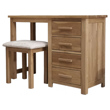 Opus Dressing Table, Mirror & Stool. 100% Solid Oak