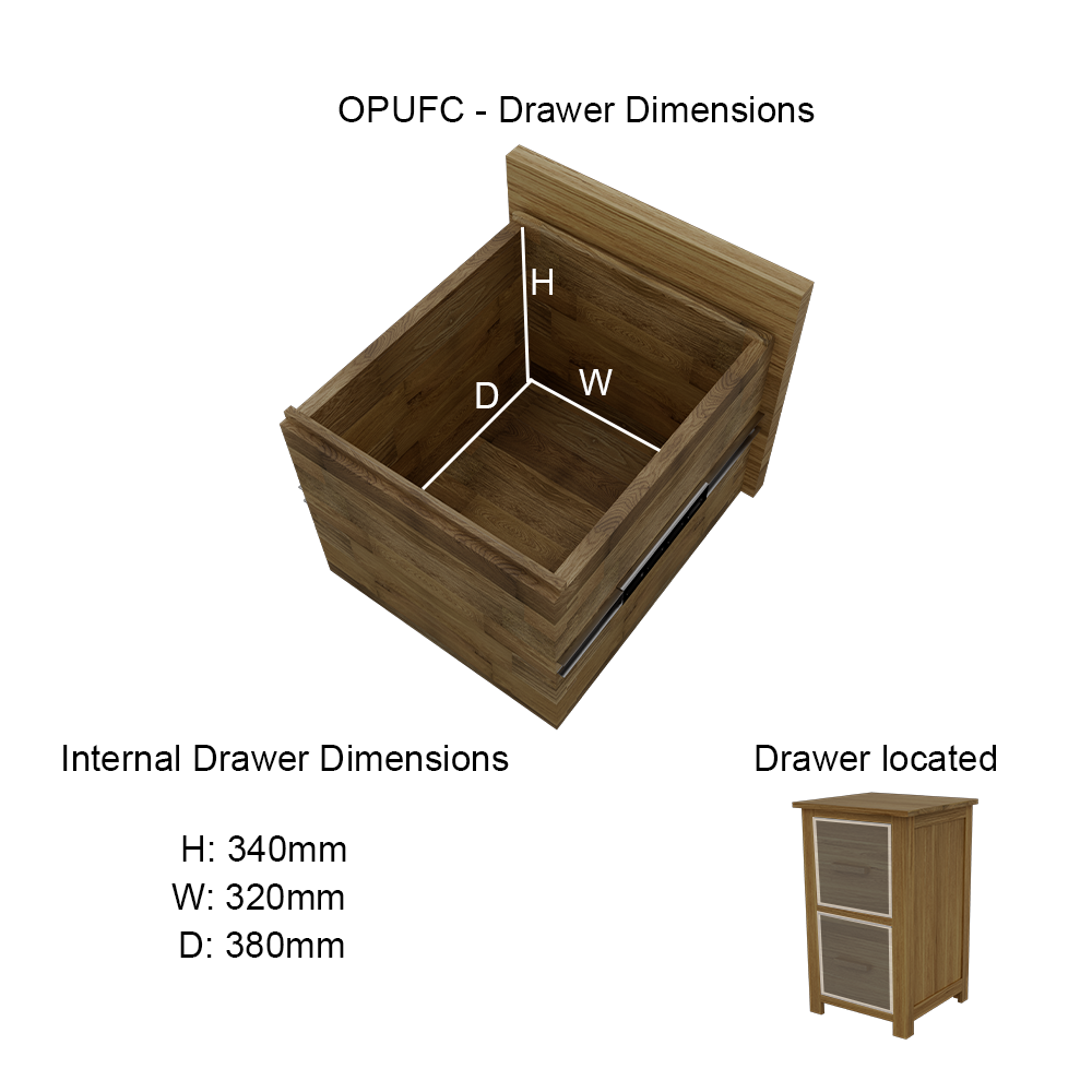 Opus Filing Cabinet. 100% Solid Oak