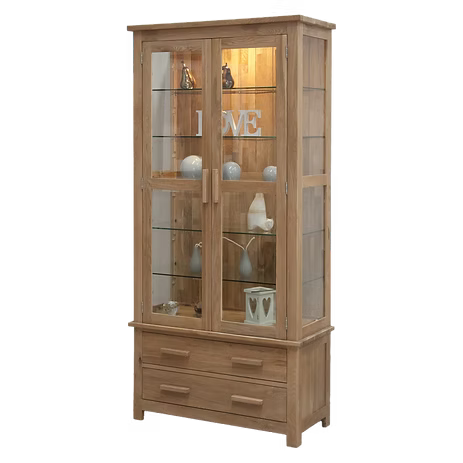 Opus Glass Display Cabinet. 100% Solid Oak