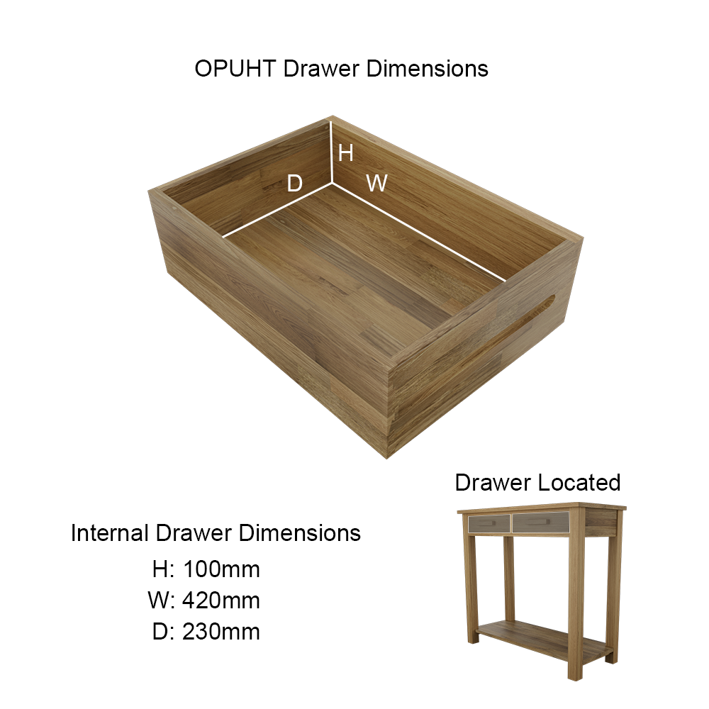 Opus Hall/Console Table. 100% Solid Oak