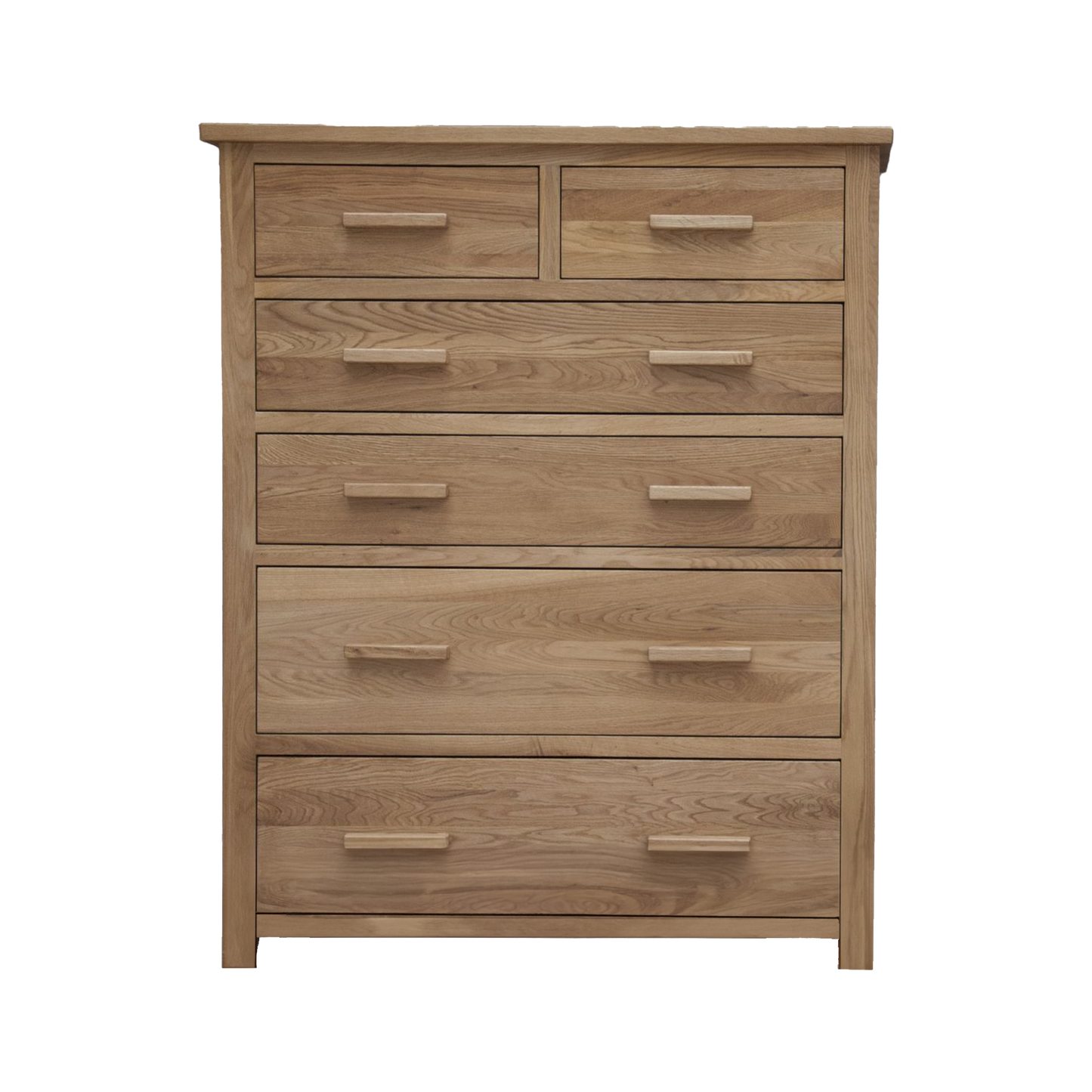 Opus Jumbo 6 Drawer Chest. 100% Solid Oak