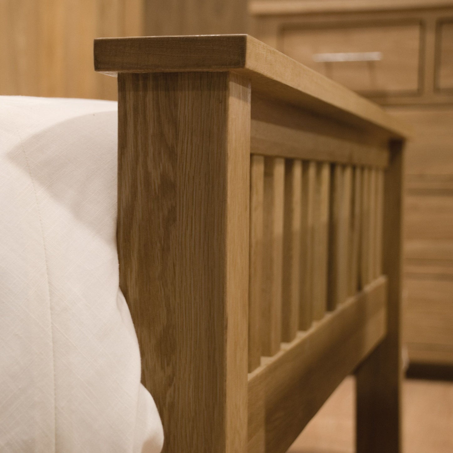 Opus Kingsize Bed - High foot end 100% Solid Oak