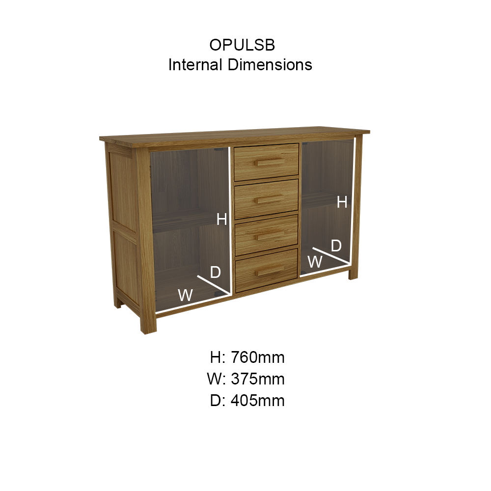 Opus Large Sideboard. 100% Solid Oak