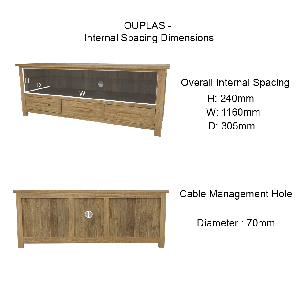 Opus Plasma TV Unit. 100% Solid Oak