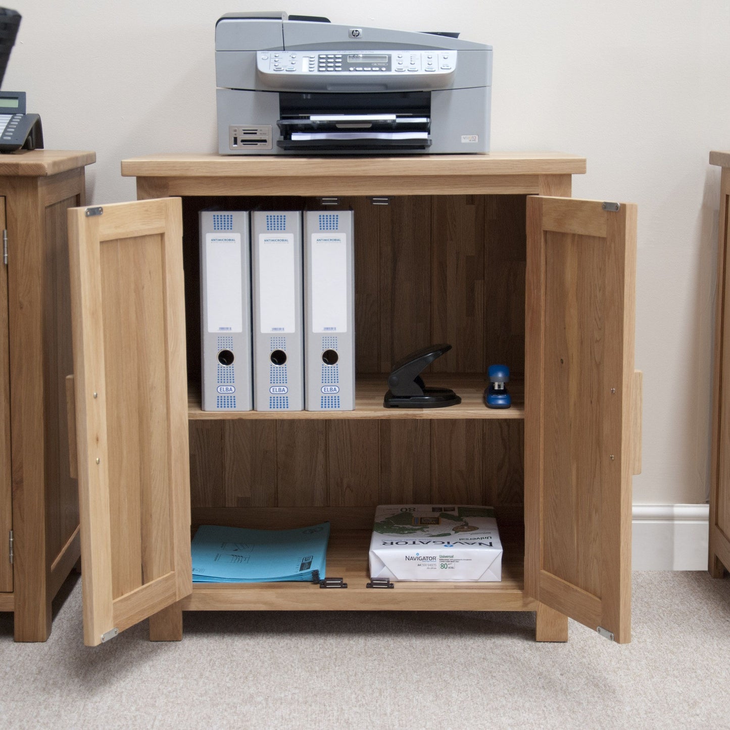 Opus Printer/Occasional Cabinet. 100% Solid Oak