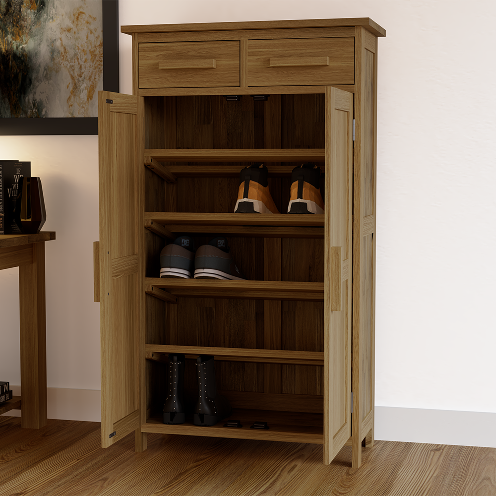 Opus Shoe Cupboard. 100% Solid Oak