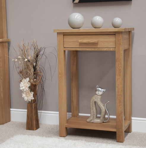 Opus Small Hall/Console Table. 100% Solid Oak
