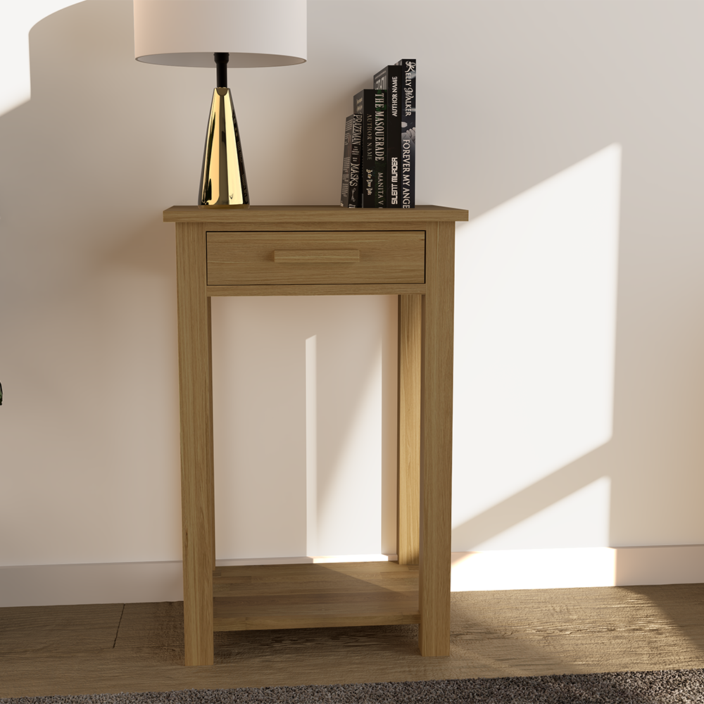 Opus Small Hall/Console Table. 100% Solid Oak