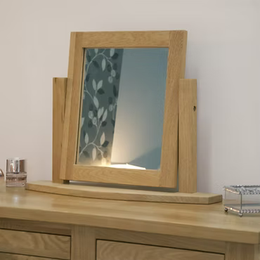 Opus Twin Pedestal Dressing Table, Mirror & Stool. 100% Solid Oak