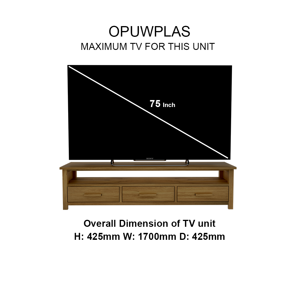 Opus Wide Plasma Unit. 100% Solid Oak
