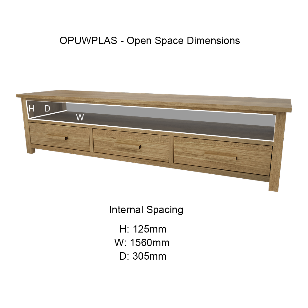 Opus Wide Plasma Unit. 100% Solid Oak