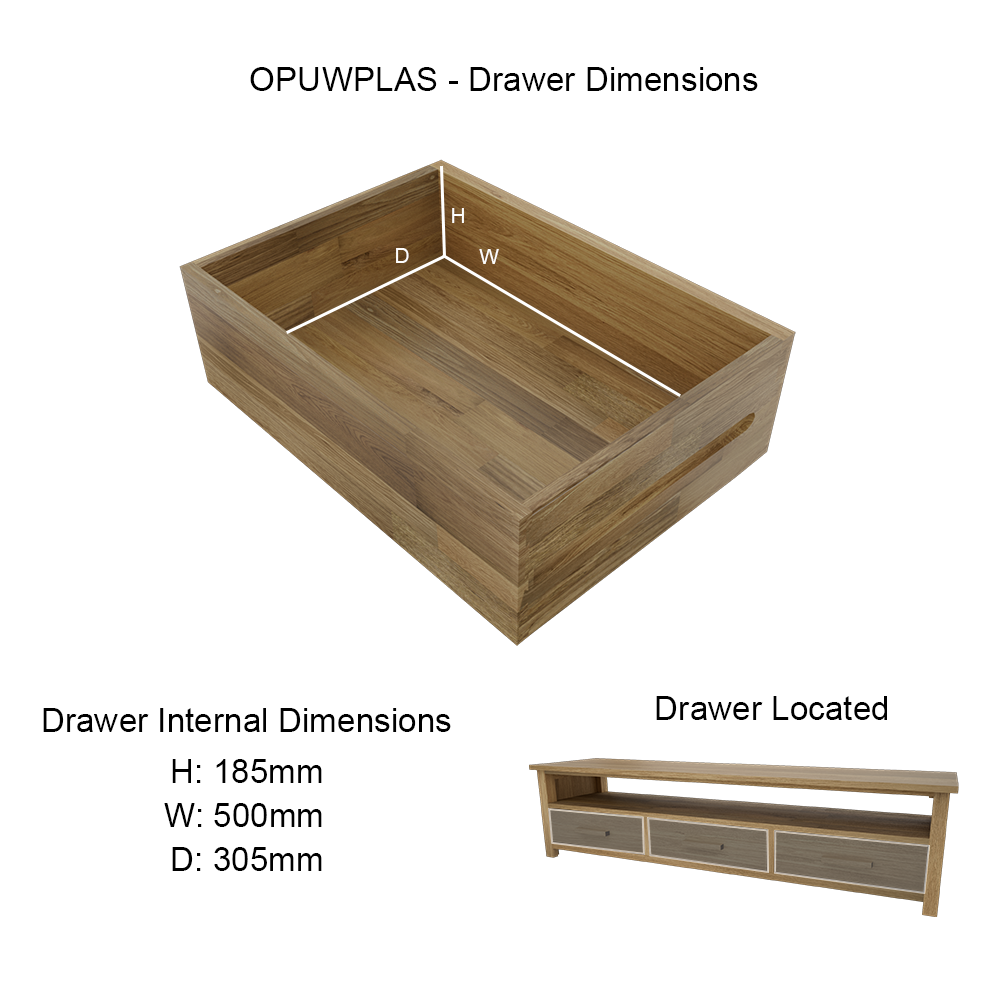 Opus Wide Plasma Unit. 100% Solid Oak