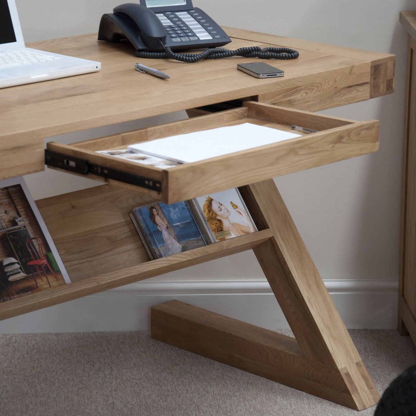 Opus Z Style Office Desk. 100% Solid Oak