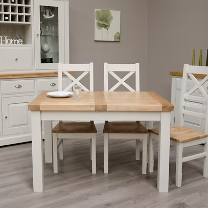 Painted Deluxe 1200 Extending Table 100% Solid Oak