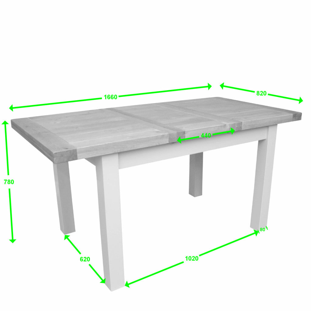 Painted Deluxe 1200 Extending Table 100% Solid Oak