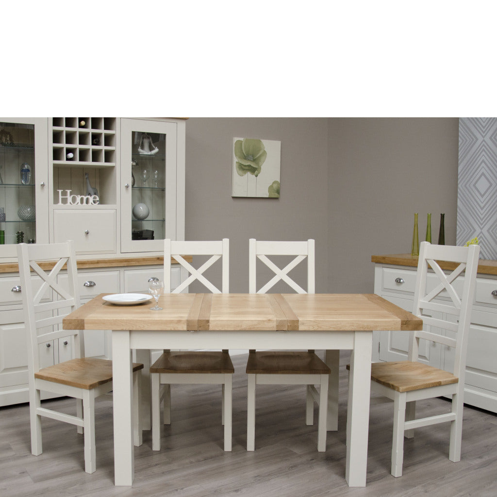 Painted Deluxe 1200 Extending Table 100% Solid Oak