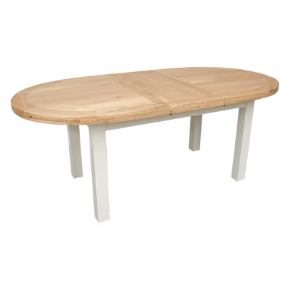 Painted Deluxe Oval Extending Dining Table 100% Solid Oak