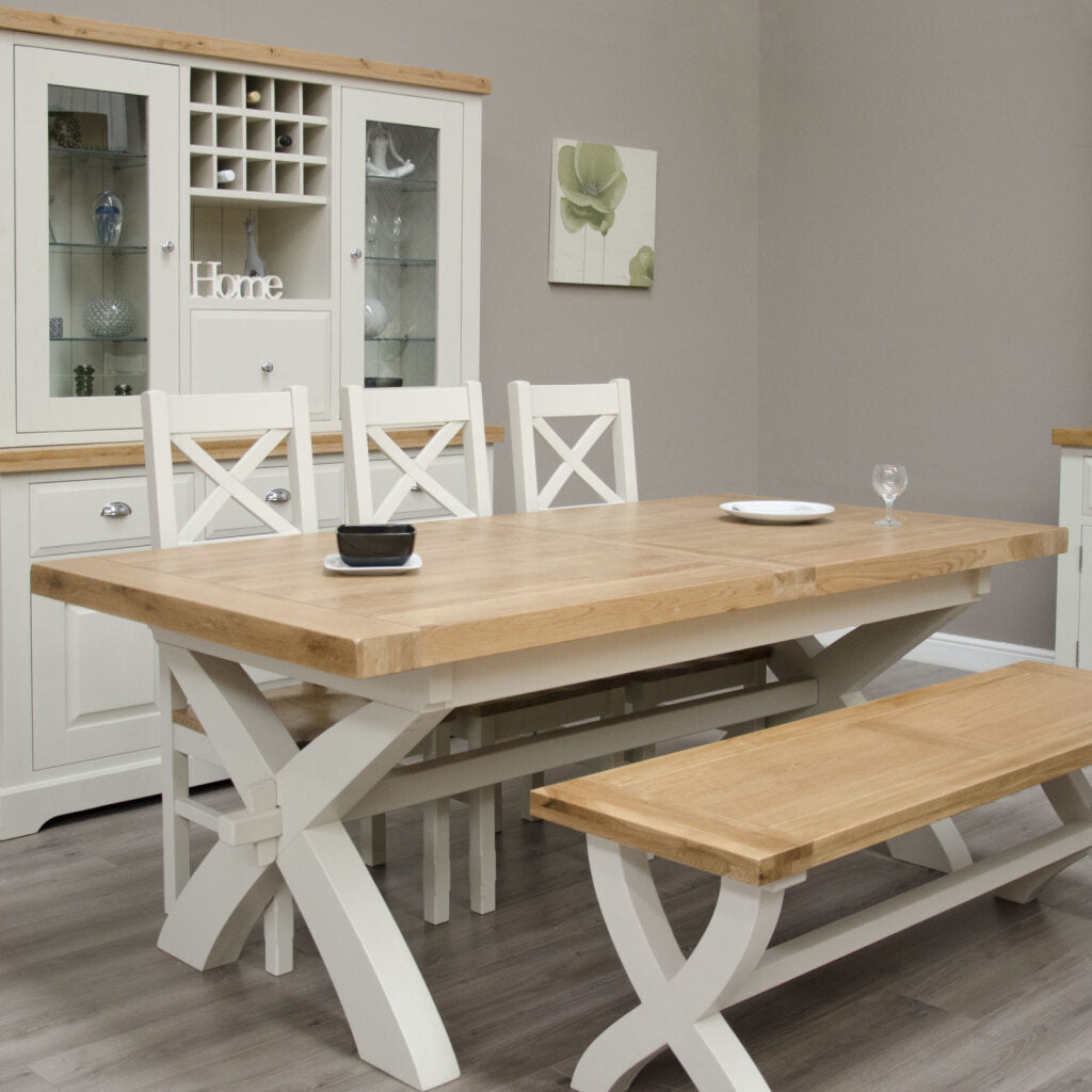 Painted Deluxe X-Leg Table 100% Solid Oak4