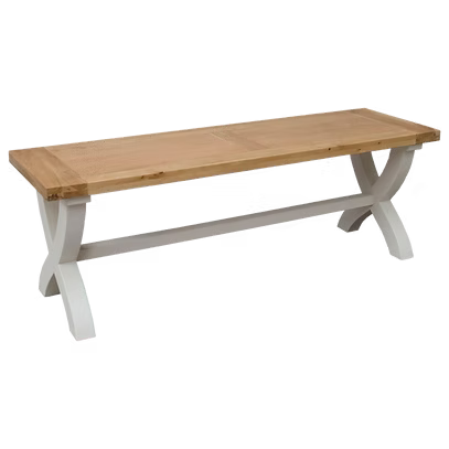 Painted Deluxe X Bench  100% Solid Oak