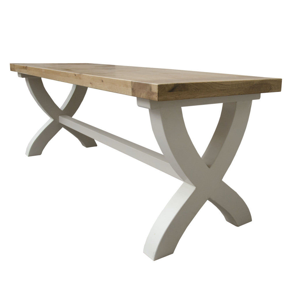 Painted Deluxe X Bench  100% Solid Oak