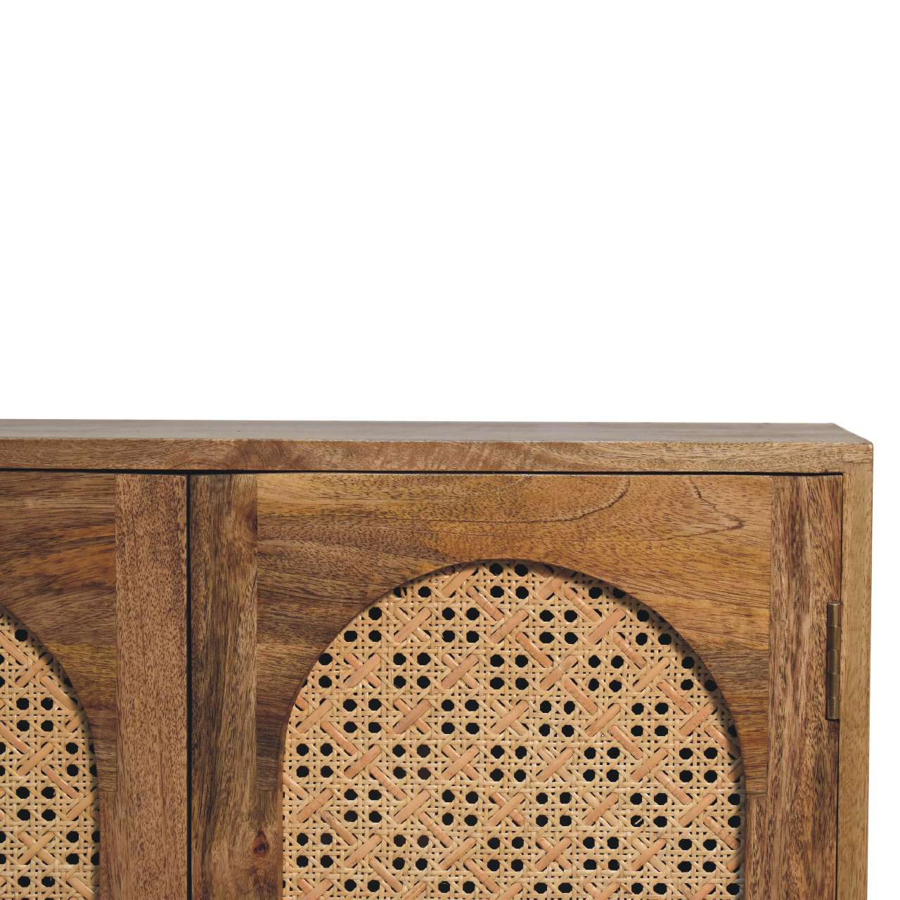 Rattan Ball Cabinet Mango Wood Construction.