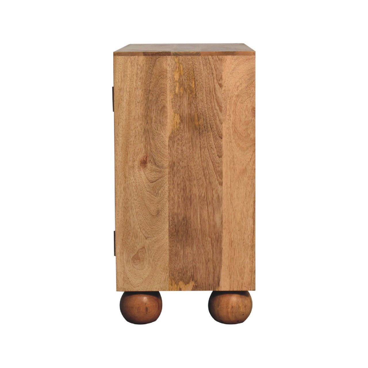 Rattan Ball Cabinet Mango Wood Construction.