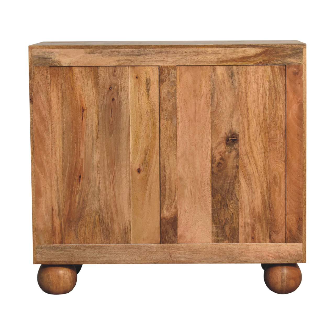 Rattan Ball Cabinet Mango Wood Construction.