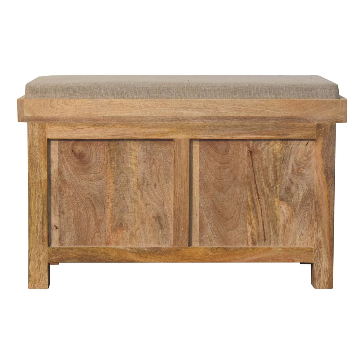 Rattan Basket Linen Bench. 100% Solid Mango Wood