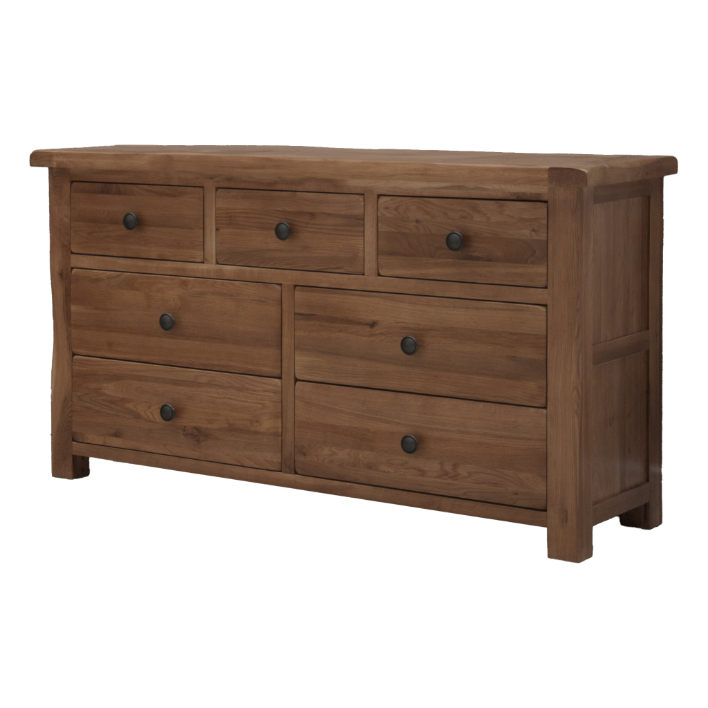 Rustic Oak 7 Drawer Multi Chest 100% Solid Oak