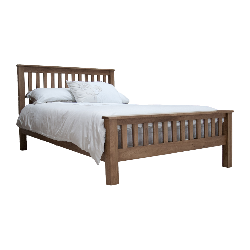 Rustic Oak King-Size Bed 100% solid oak
