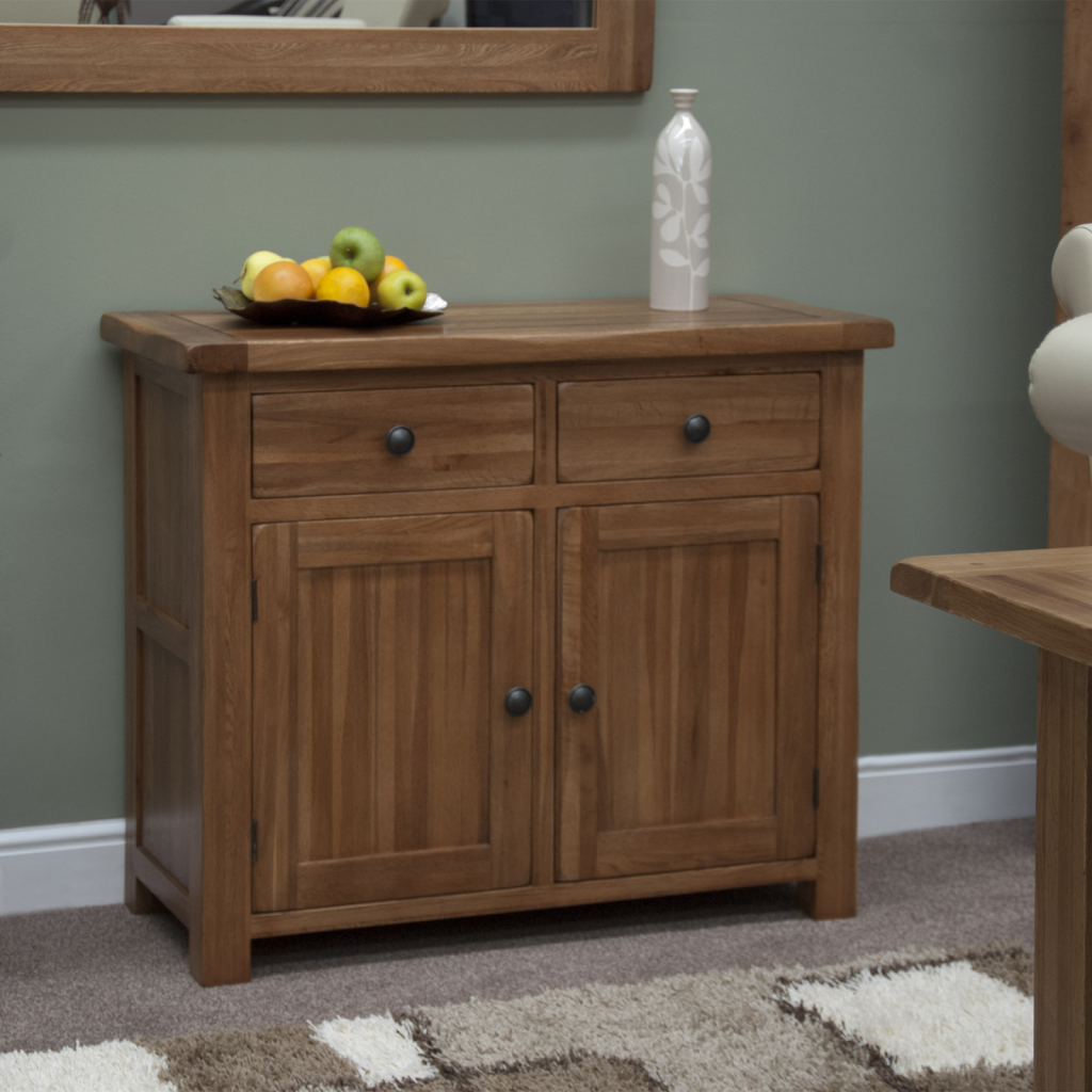 Rustic Oak Small Sideboard 100% solid oak