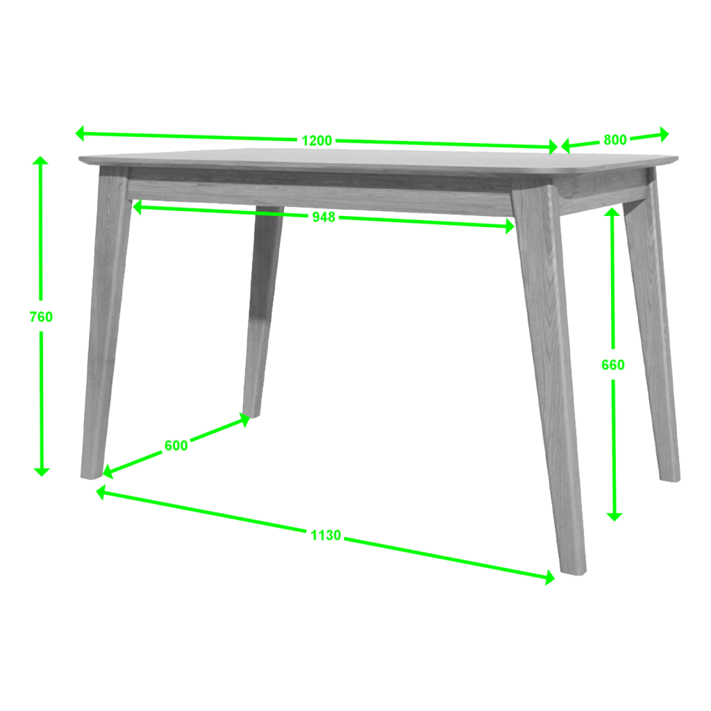 Scandic 1250 x 800 Table. Solid Oak  100% Solid Oak
