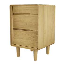 Scandic 3 Drawer Bedside Table. Solid Oak 100% Solid Oak