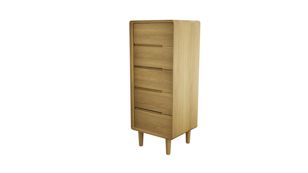 Scandic 5 Drawer Chest. Solid Oak  100% Solid Oak3