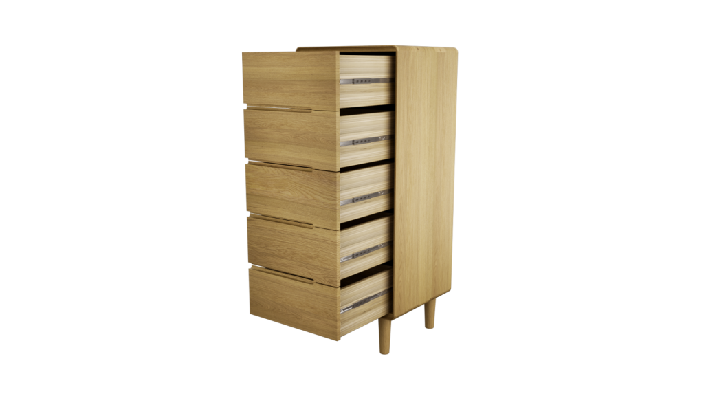 Scandic 5 Drawer Chest. Solid Oak  100% Solid Oak5
