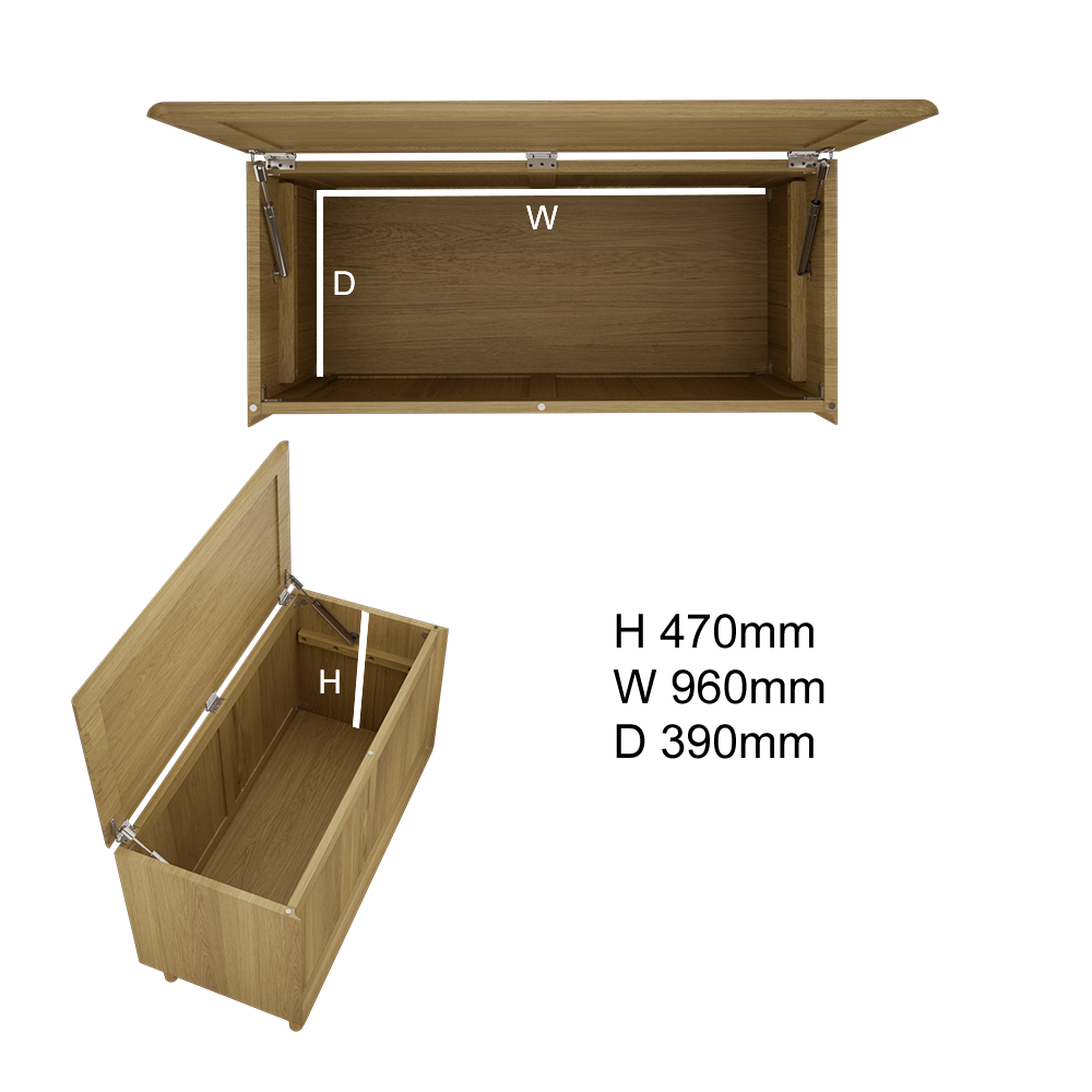 Scandic Blanket Box. Solid Oak  100% Solid Oak1