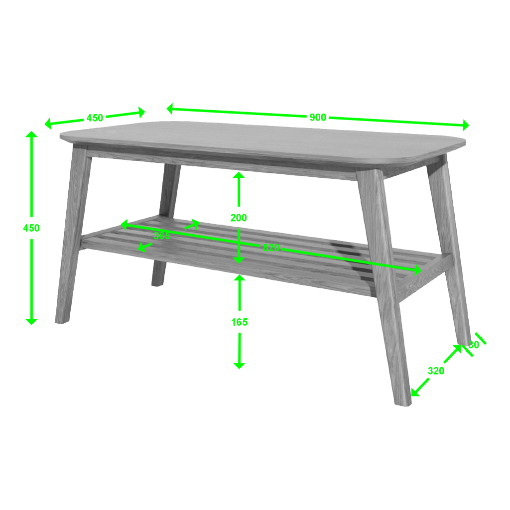 Scandic Coffee Table. 100% Solid Oak
